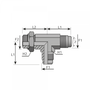 Adjustable Run Tee male JIC – metric male with O-ring. (TMJ.MOM.B)